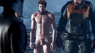 Hot naked 3D male character in game